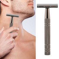 The Great Living Co Premium Double Edge Safety Razor Plus Blades - Gun Metal Grey